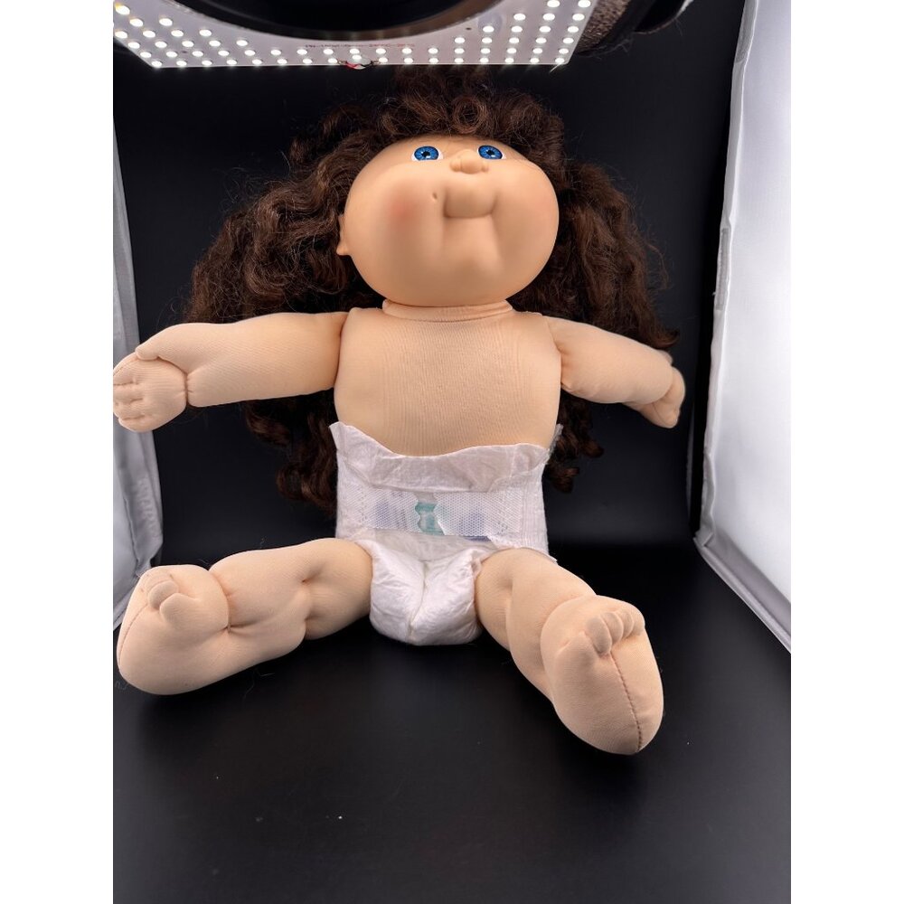 Coleco‎ Cornsilk Cabbage Patch Kids Doll 1986 Brown Hair Blue Eyes Vtg 1980s